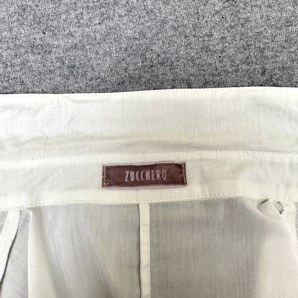 Zucchero Womens Shirt SZ 38/M White Pearls Embellished Cap Sleeves Snap Buttons - Picture 7 of 13